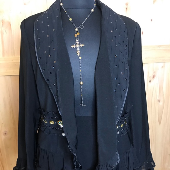 AS-HRO sequin trim jacket w maxi skirt- - Picture 4 of 16